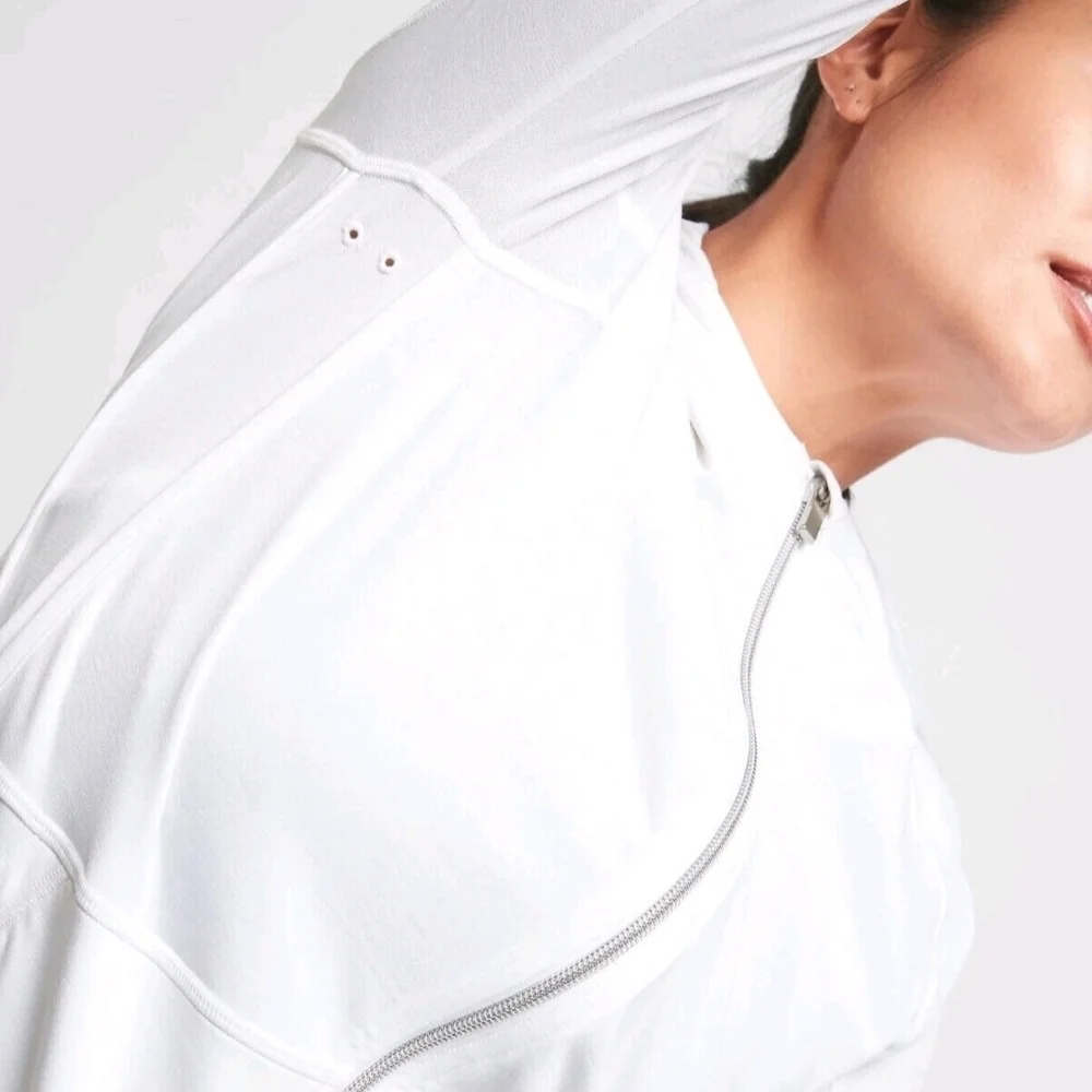 Athleta Baja UPF Hoodie Sun Jacket Swim Cover Up White XXS